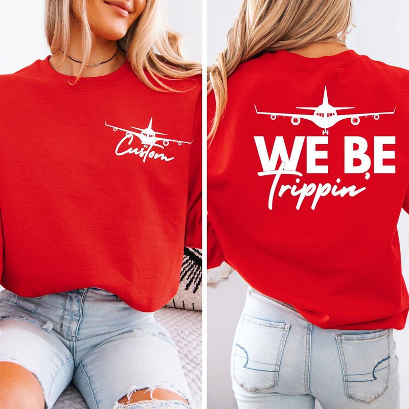 Personalized We Be Trippin Front and Back Print Matching Family Vacation SweatShirt – image 8