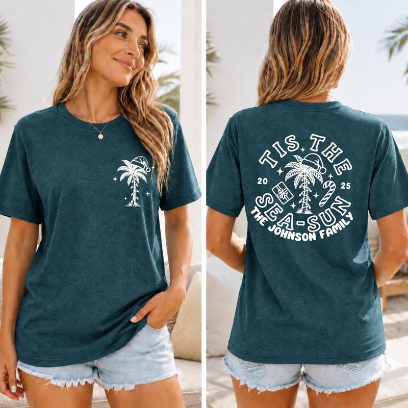 Custom Tis The Sea Sun Shirt – image 3