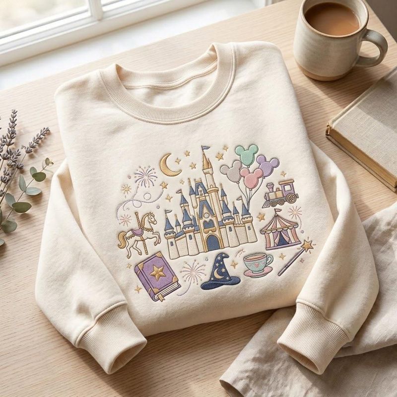 Fantasy Castle Embroidered Sweatshirt – image 2