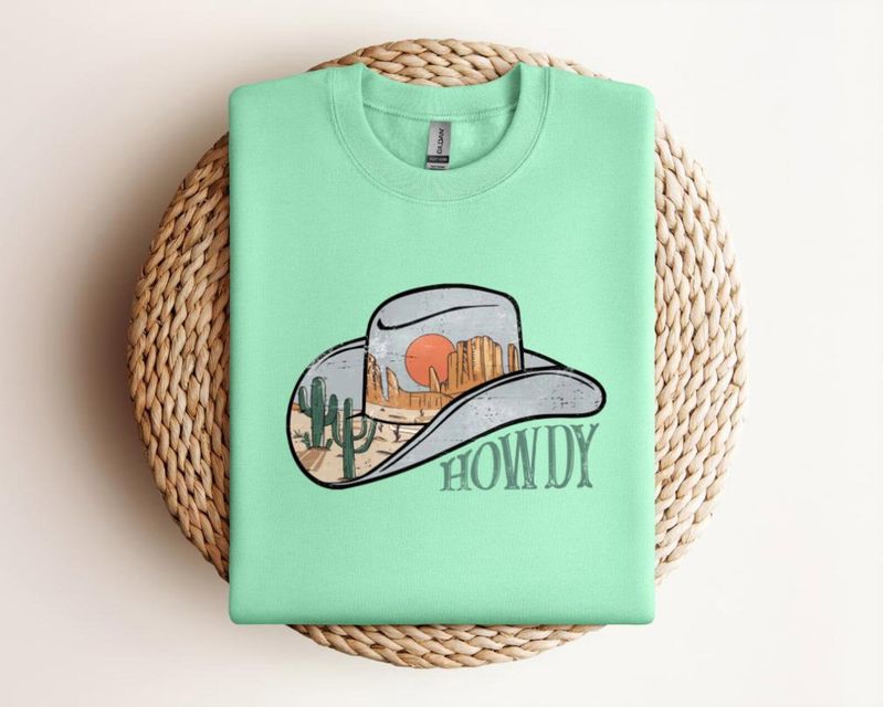 Vintage Western Cowboy Hat Graphic Tee: Desert Sunset Shirt – image 2