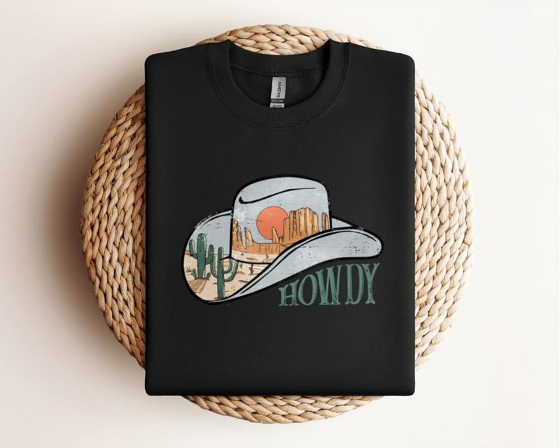 Vintage Western Cowboy Hat Graphic Tee: Desert Sunset Shirt – image 4