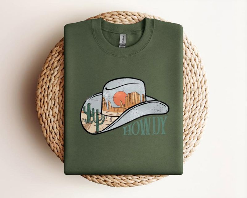 Vintage Western Cowboy Hat Graphic Tee: Desert Sunset Shirt – image 6