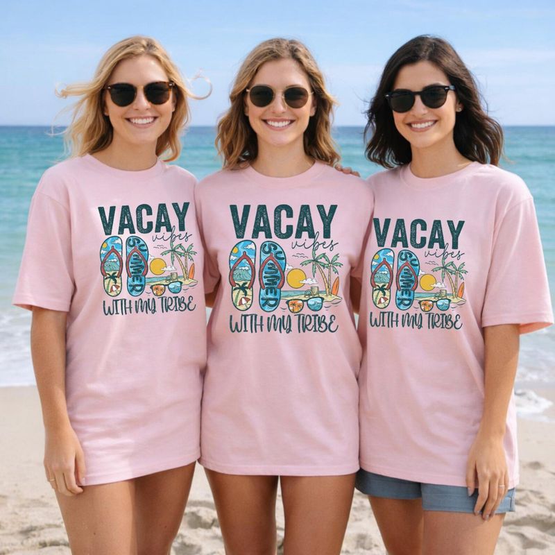 Girls Trip Shirts, Vacay Vibes With My Tribe Tee – image 5