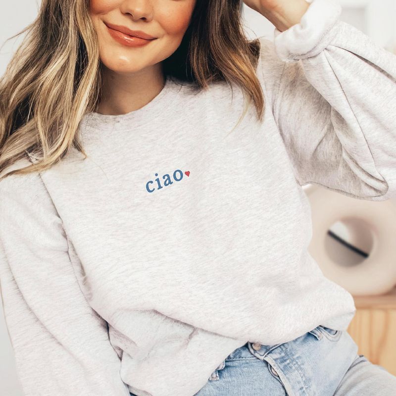 Embroidered Ciao Sweatshirt: Italy Travel Apparel – image 2