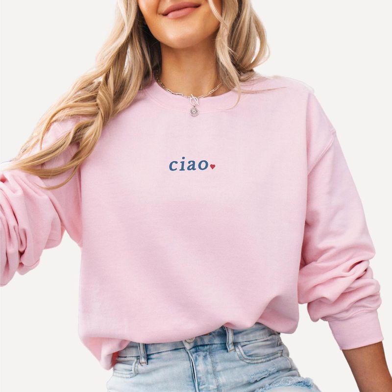 Embroidered Ciao Sweatshirt: Italy Travel Apparel – image 5