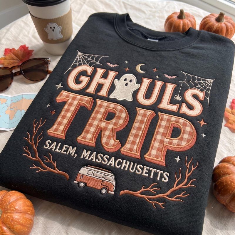 Custom Ghouls Trip Embroidered Sweatshirt