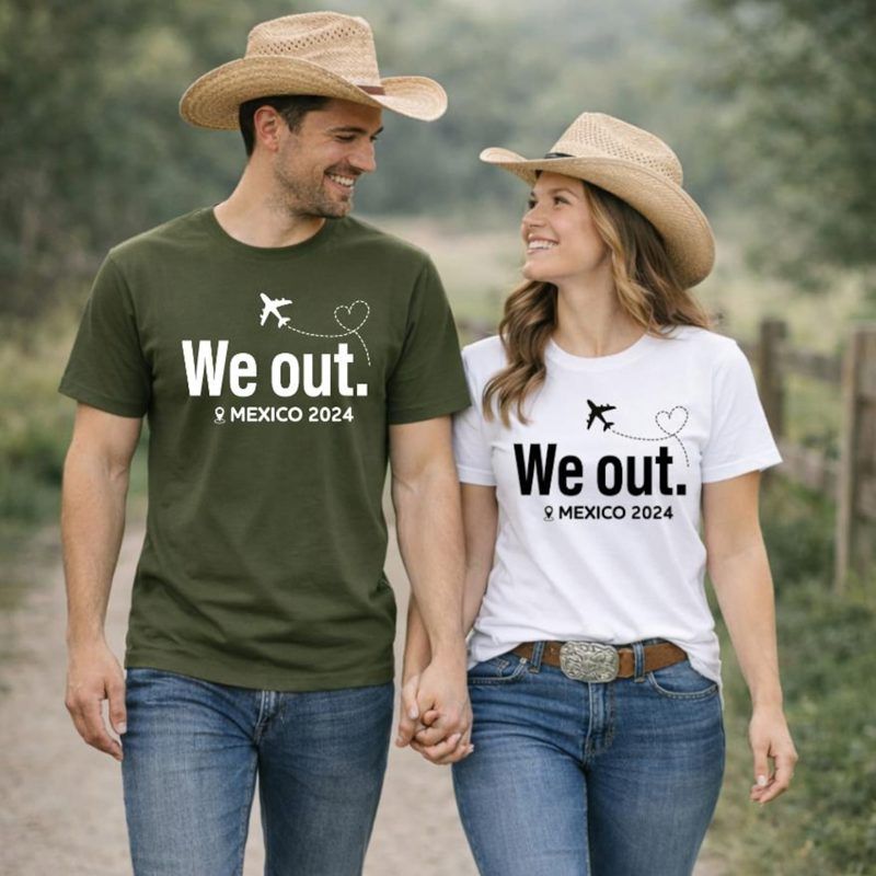 Custom Year and Destination "We Out" Matching Family Vacation Shirts