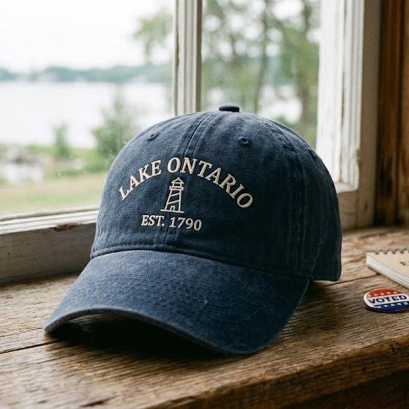 Lake Ontario Lighthouse Embroidered Washed Hat