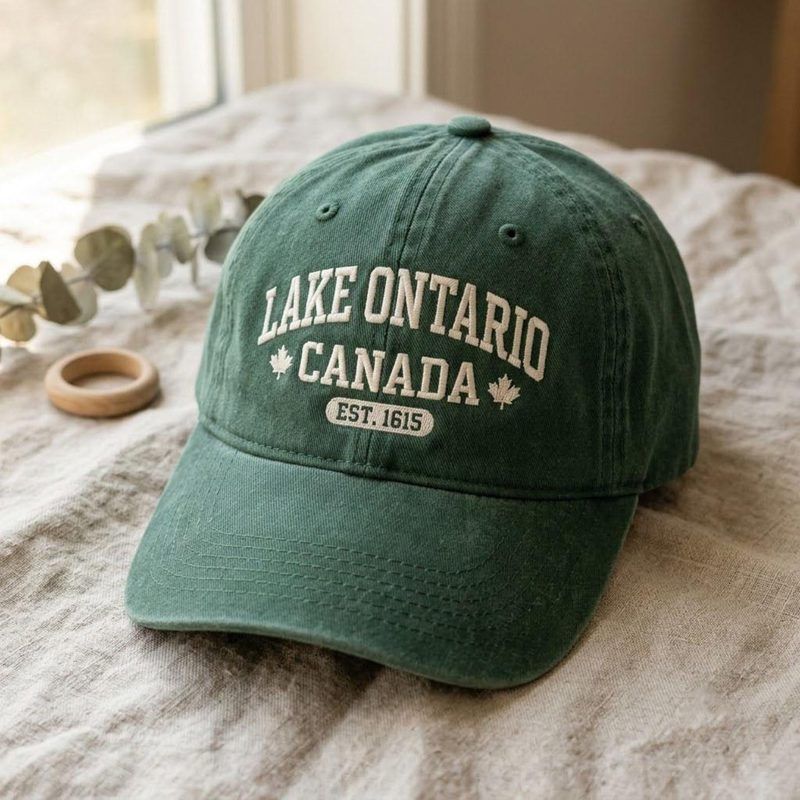 Lake Ontario Embroidered Washed Hat