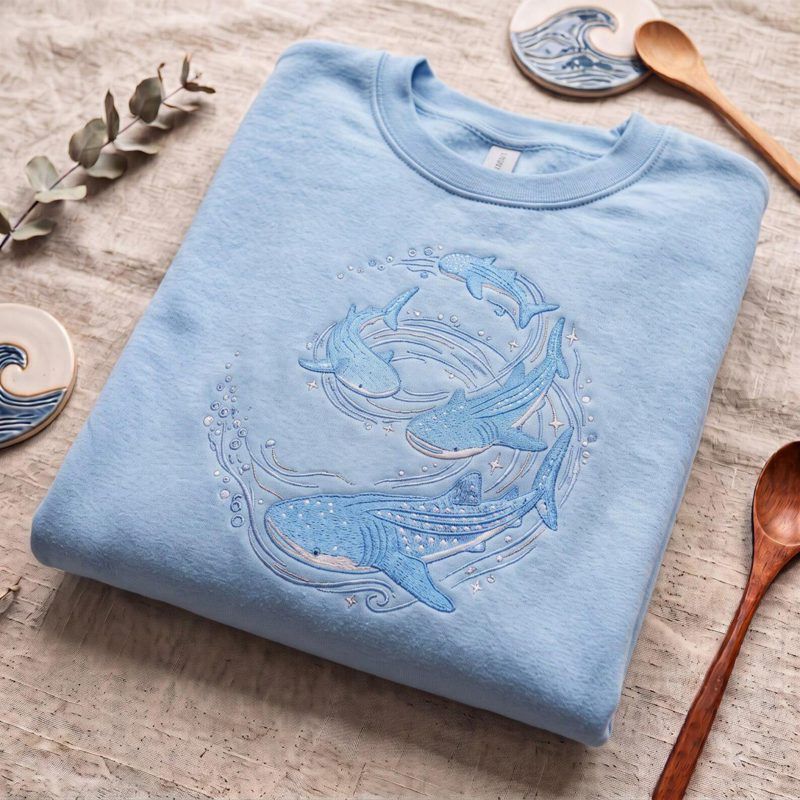 Embroidered Whale Shark Sweatshirt